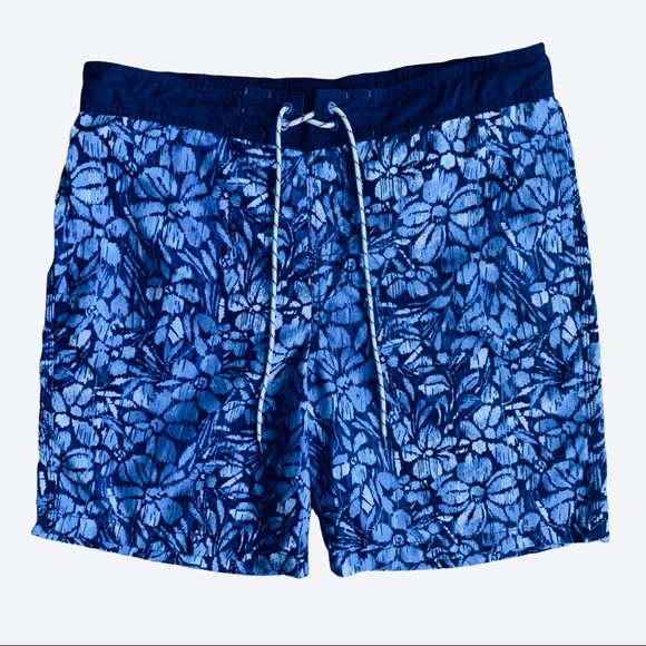Goodfellow & Co Blue Print Swim Trunks Shorts - Picture 10 of 10